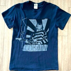 Kurt Cobain T-Shirt, Small, Navy